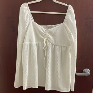 Francesca’s White Long Sleeve Top - NWT XL